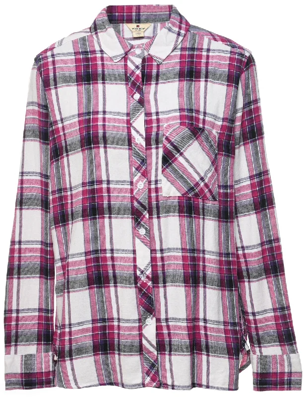 Woolrich Shirt - L Ribbed Striped Patterned
