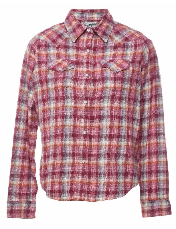 Wrangler Checked Shirt - M Solid Color Striped Floral