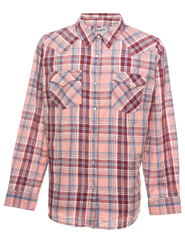 Wrangler Checked Shirt - XL Chenille Blend Fleece Blend Nylon Blend