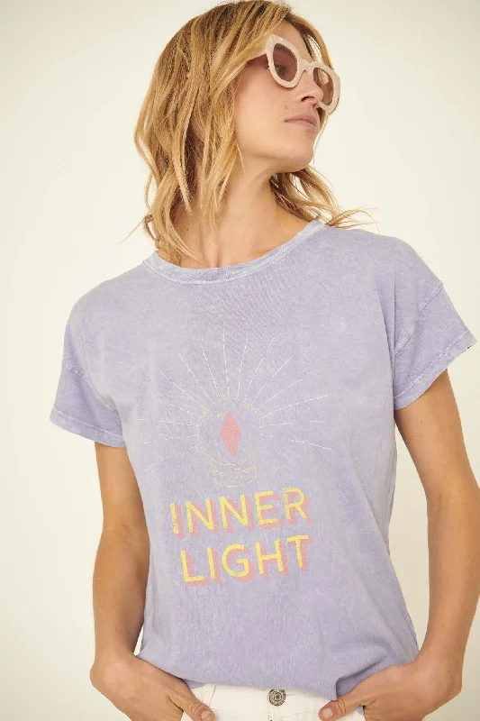 Inner Light Vintage-Wash Graphic Tee Chenille Blend Fleece Blend Nylon Blend