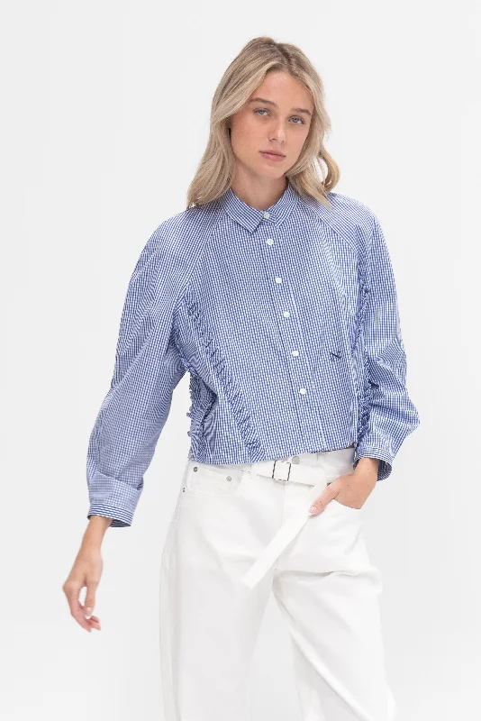 Moshi Moshi Shirt, Sweet Blue Front Pockets Side Pockets Patch Pockets